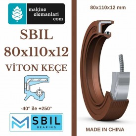 80x110x12 mm SBIL TC NBR DÖNER MİL YAĞ KEÇESİ (Viton) 80*110*12 mm
